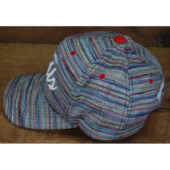 Chicago Bulls Mitchell & Ness Script Colorful Knit Fabric Snapback Hat Cap - Picture 3 of 10